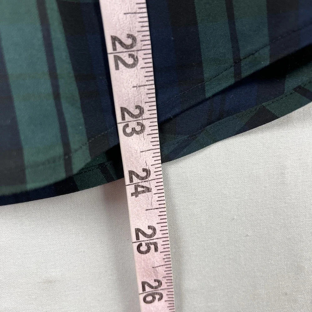 Talbots Non Iron Button Up Blouse Women 4p Petite Blackwatch Tartan Plaid Preppy - Picture 7 of 11